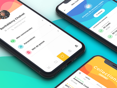 Kutsh - Your business cards saver agenceme clean design iphonex list mobile morphing perspective product ui ux waves