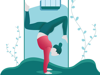 Morning yoga routine exercise illustration illustrator vector yoga