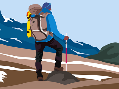 Hiking artwork illustration illustrator vector