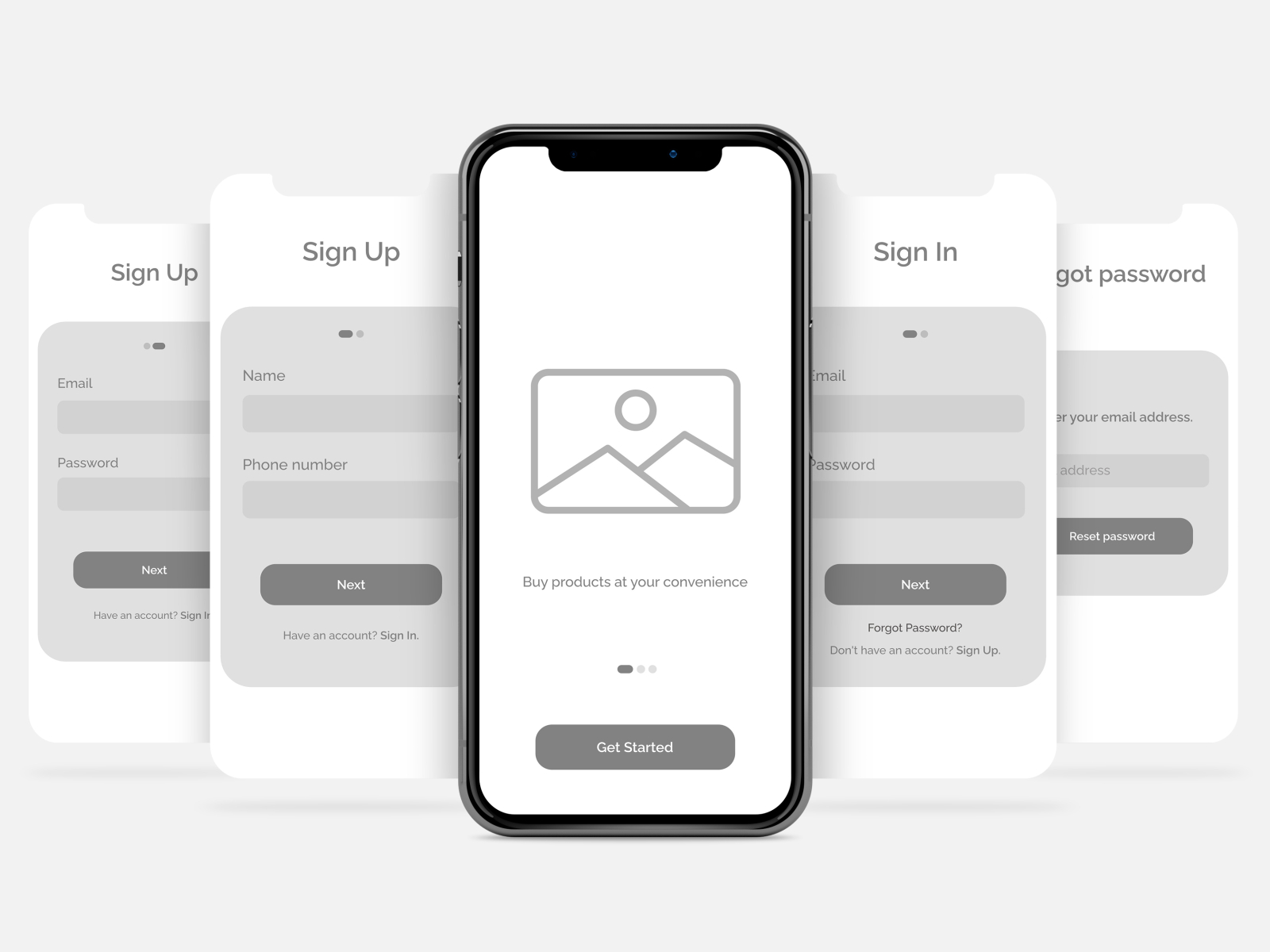 Authentication Wireframe by Fahanmi Wuraoluwa on Dribbble