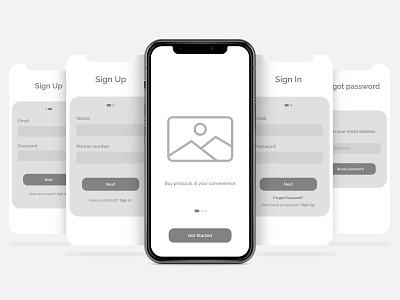 Authentication Wireframe branding design invision invisionapp sign in signup ui ux wireframes