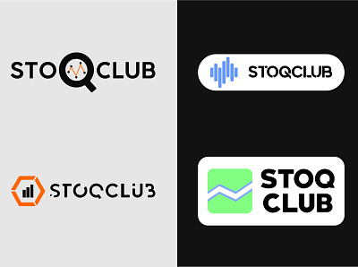 Stoqclub app branding design illustrator logo typography vector