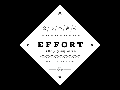 Effort: A Daily Cycling Journal black and white cycling effort journal logo