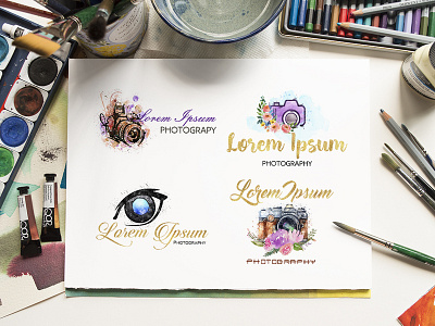 Feminine Photography Logo And Signature In Watercolor