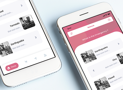 Rescue App crisis earthquake fire flood help management app rescue tornado ui ux