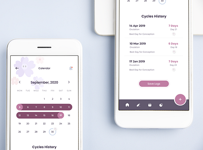 Period App Tracker calendar healthy lifestyle ovulation period period tracker ui ux woman