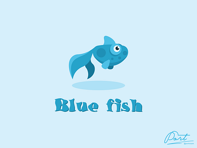 Blue Fish | VectorPortal adobe illustrator branding fish fish logo gold fish graphic design icon illustrator logo ideas logodesign portnizam shajinshimaru wacom
