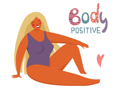Body positive affinitydesigner banner body caracter feminism girl character illustration love positive procreate vector woman