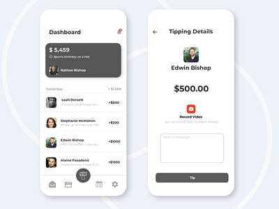 Money Tipping Concept App