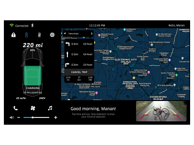 Infotainment System Design - Battery Info (Part 2/7) adobe xd design illustraion illustration infotainment invision ui unity3d ux