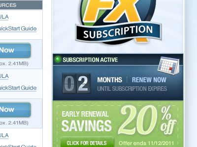 Subscription sidebar sidebar timer ui web