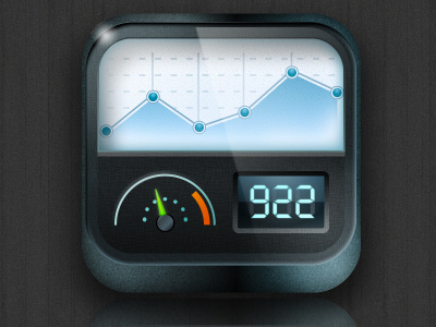 Gadget App Icon chart dashboard gadget graph icon illustration iphone texture vector