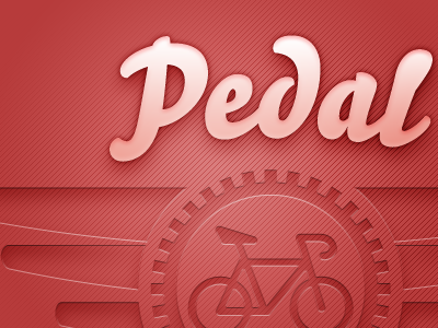 Pedal bikes Sample App Homescreen icon landing logo red texture typography