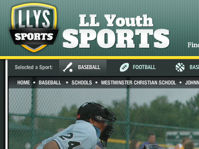LLS Profile baseball header icons logo sports texture web