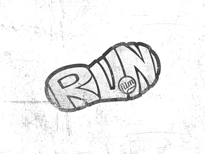 Run film concept logotype calligram foot logo logo desing mark run sneaker symbol visual design