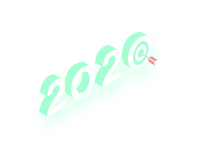 2020 goals illustration isometric design typography vector