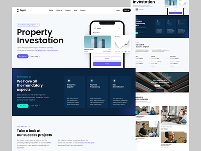 Zeppo - Property Investation Landing Page architecture branding building crypto crypto currency design investing investment property real estate real estate web ui ui design uiux web
