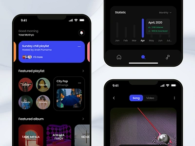 Rungon rungon - Mobile Music Streaming album app design branding dark mode design mobile music music streaming playlist sing singing song song streaming spotify track ui ui design uiux
