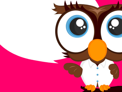Wise owl character illustration photoshop