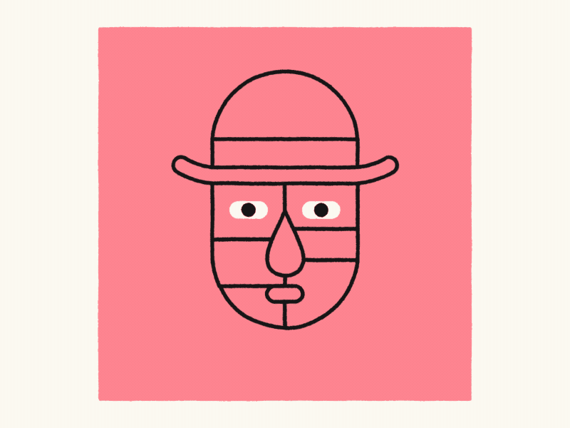 Can’t see your hand in front of your face. abstract eyes face hand hat idiom shapes