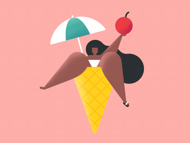 Summer vibes beach cherry cone cream hot ice ice cream ice cream cone summer umbrella