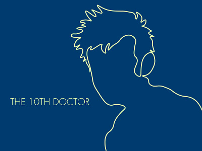 The 10th doctor blue design doctor who flat minimal tardis