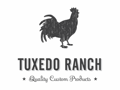 Tuxedo Ranch Rooster Logo condensed rooster