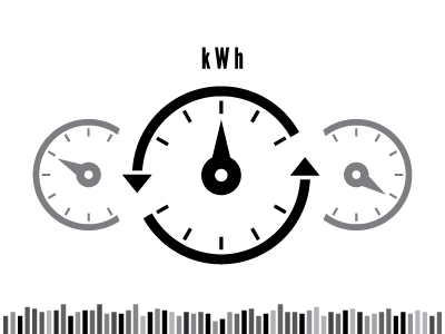 kWh bw energy icons simple usage
