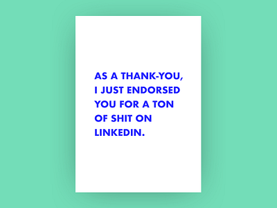 Thanks, friend. greeting card linkedin thank you