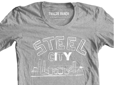 The Steel City hand drawn screen print shirt steel city