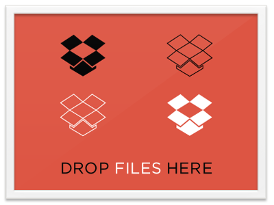 Drop Files Here dropbox eames frame simple