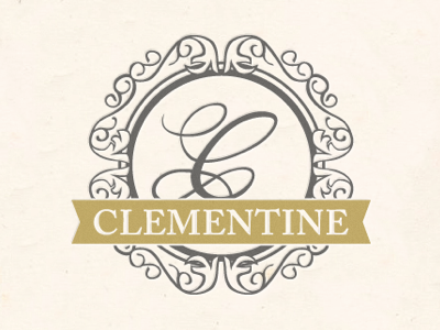 Clementine Store - Logo Alternate antique banner frame identity logo vintage