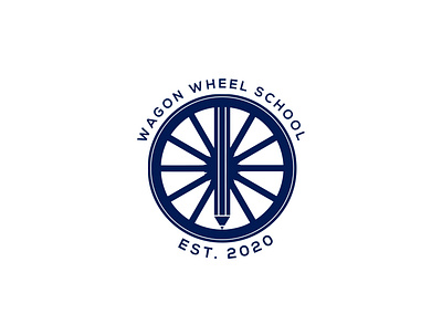 Wagon Wheel Education Logo Design art branding design education logo flat logo logo design logodesign minimal school logo vector