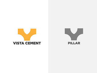 Vista Cement Monogram Iconic Logo Design