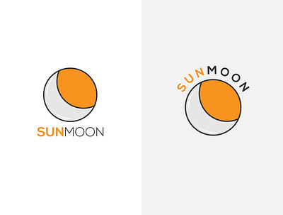 Sun Moon Iconic Logo Design awesome logo branding design flat logo logo design minimal mnimalist moon sun vector