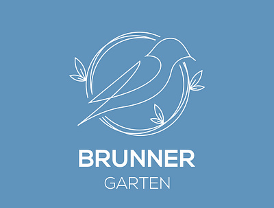 Logo Design project for Brunner Garten A German Gardener abstract bird branding design designer flat gardener graphic design icon illustration line art logo logo design logodesign minimal professional unique