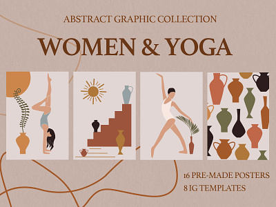 Woman&Yoga. Abstract collection abstract collection illustration logo modern poster template vector woman yoga