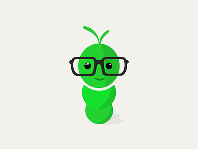 Caterpillar animal caterpillar cute design illustration logo mascot nerd product