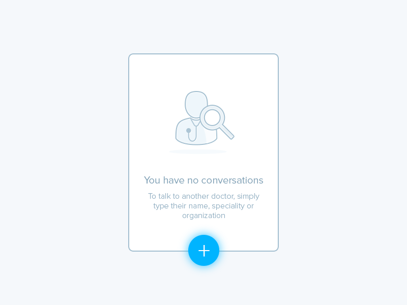 Empty State user cards conversation messaging doctor empty ios booking ipad ux ui