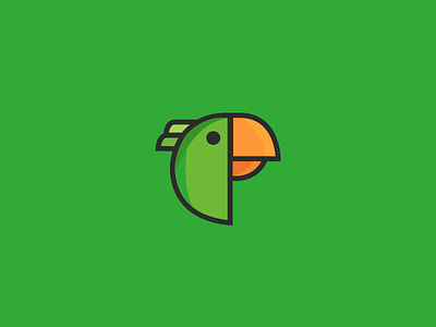 Bird logo android appicon bird eye green ios logo parrot pet shape vector wordmark