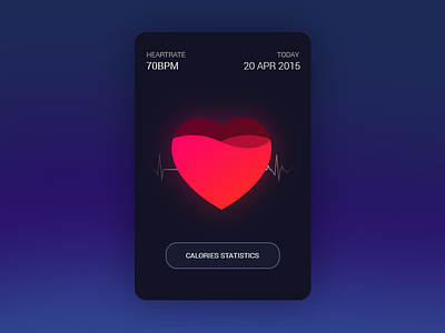 Heart graph calories futuristic health health app heart heartbeat heartrate material modal statistics stats