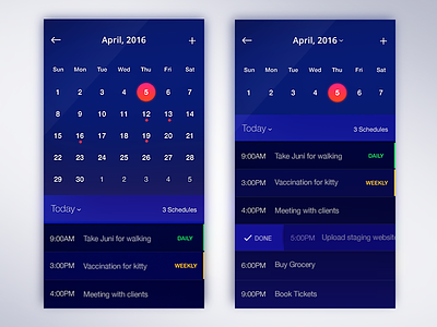 Calendar app calendar dailyui date ios material month reminder ui ux weekly