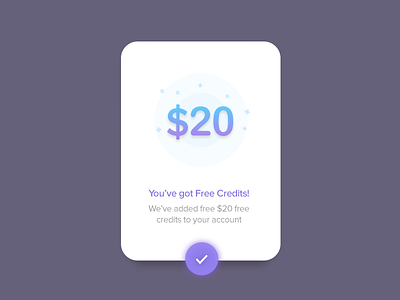 Free Credits - Modal android app blue clean design illustration ios material minimal modal ui ux
