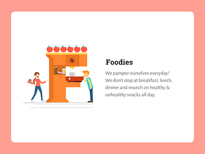 Foodies alphabet careers designer food foodies happiness illustrator love material ui ux