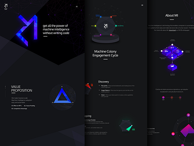 Machine Colony black dark designer illustration machine material ui ux web website