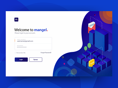 Mangel chart dashboard design freelance graphs illustration login register signin signup ui ux