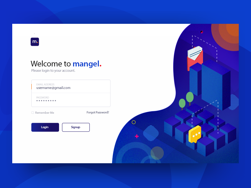 Mangel chart graphs freelance design ux ui illustration dashboard signin signup register login