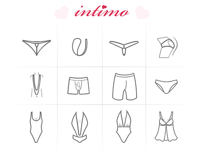 Icons pack for Intimo online store clothes elegant icon icon pack lingerie minimalism online store