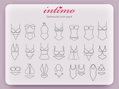 Swimsuit icon pack for Intimo online store icon icon set lingerie pink swimsuit woman