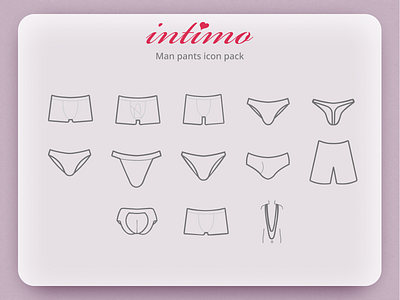 Man`s underpants icon pack for Intimo online store